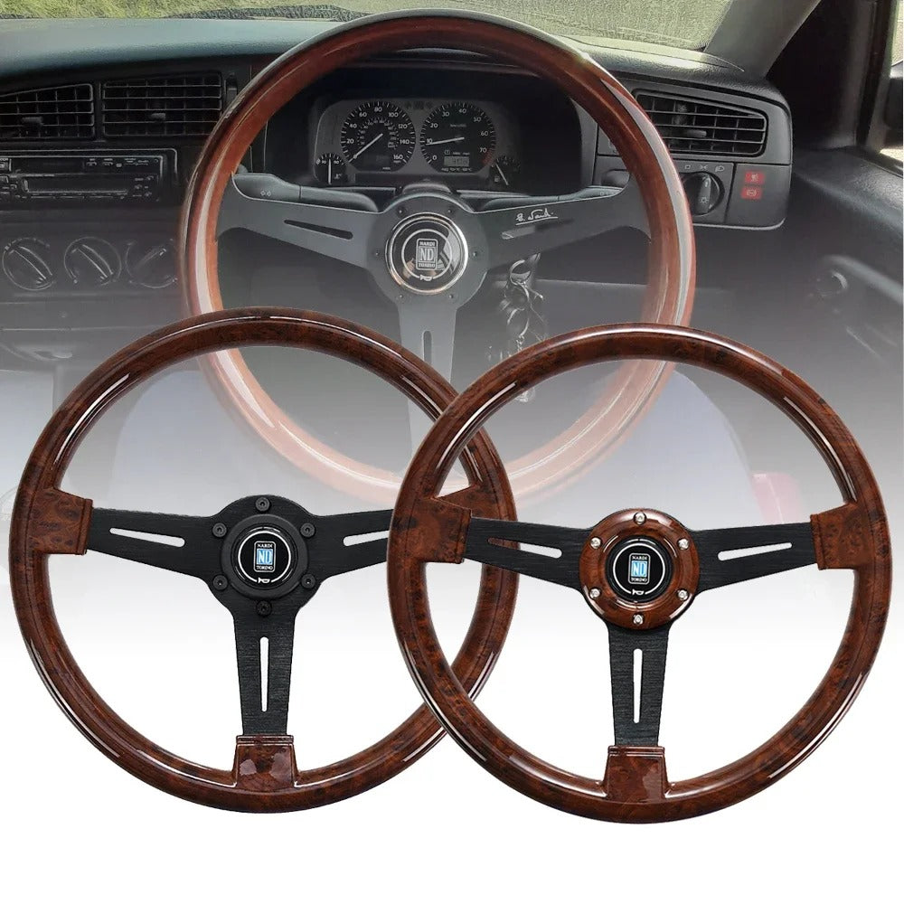 Nardi 14 Inch Wood Grain Racing Steering Wheel 350mm REtro